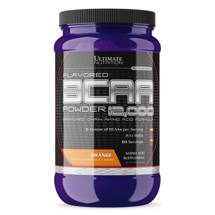 Ultimate Nutrition Flavored BCAA 12,000 suplemen fitness / suplemen gym / suplemen protein penambah massa otot - Fruit Punch, 475 gr