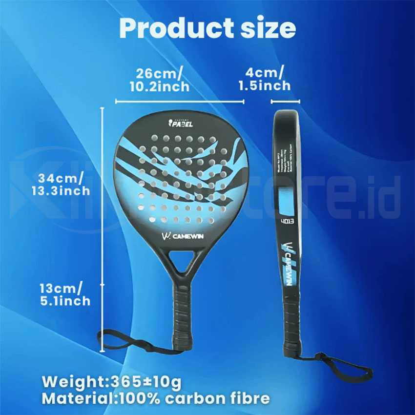 Camewin Padel Racket Tenis Soft EVA Carbon Tennis Raket Paddle Dewasa