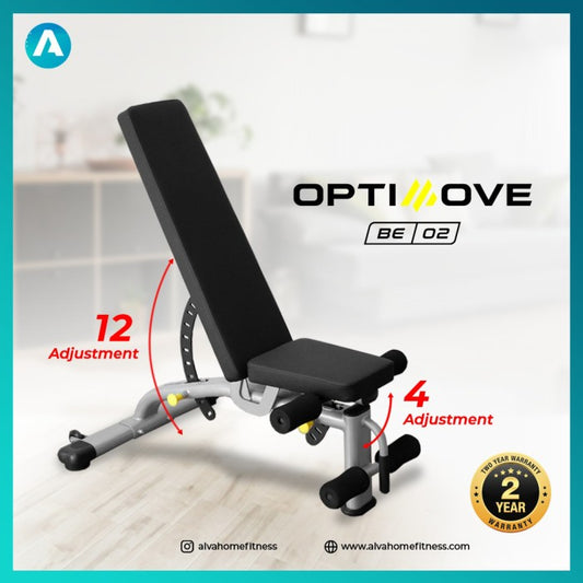 [BE-02] OPTIMOVE Adjustable Bench - Bangku SIt Up Bench Press