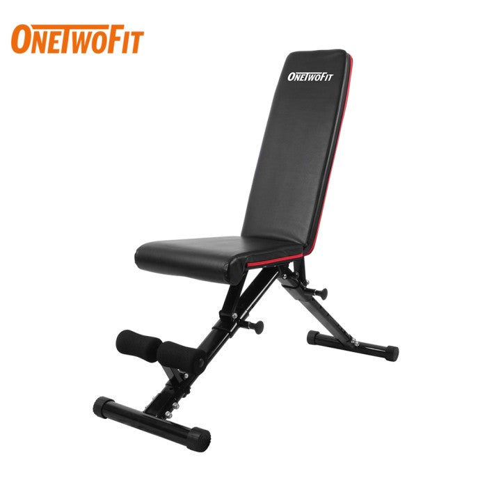 OneTwoFit Adjustable Folding Fitness Bench Dumbbell Weight Bench