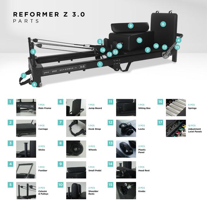 Foldable Pilates Reformer Z 3.0 - SVRG - Alat Pilates - Gym - Fitness - Alumunium - Steel