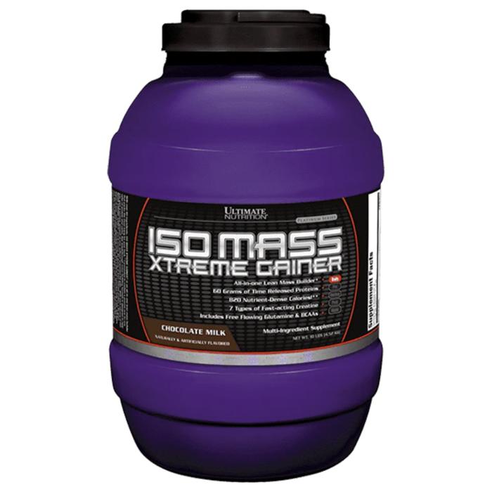 Ultimate Nutrition ISO Mass Xtreme Gainer suplemen fitness / suplemen gym / suplemen protein penambah massa otot - Chocolate Milkshake, 10 lb