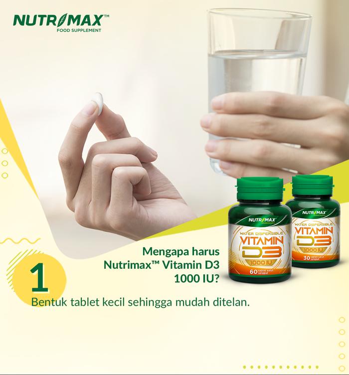 Nutrimax Vitamin Vit D3 4000 IU Kesehatan Tulang Gigi Imunitas Osteoporosis Autoimun - 30 Tablet