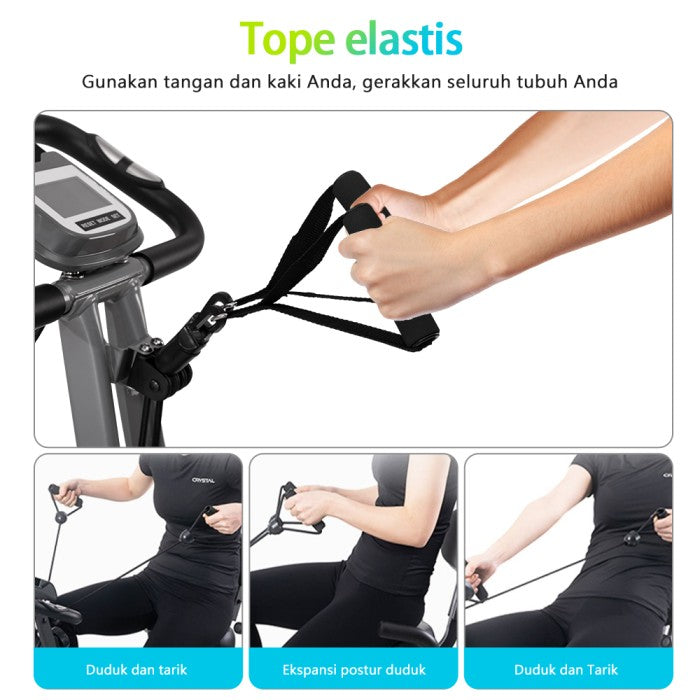 OneTwoFit X-Bike Foldable Exercise Bike With LED Monitor Adjustable Seat Magnetic X-Bike