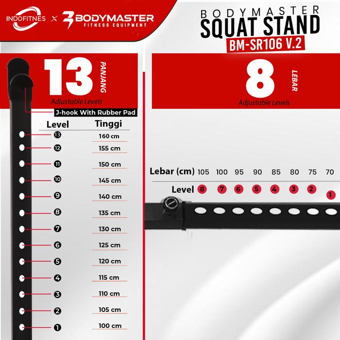 BODYMASTER Squat Stand BM-106 Tiang Rak Barbel Bench Press Power Rack