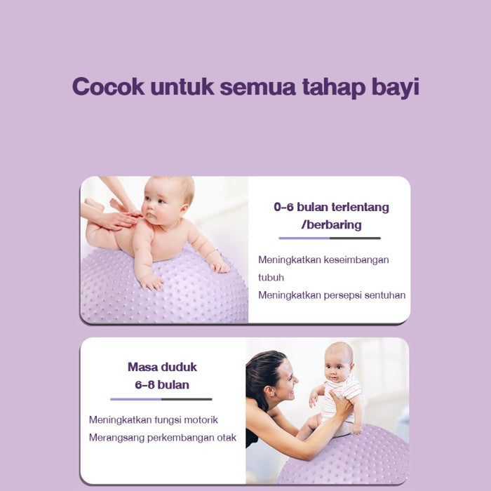 OneTwoFit Bola Kebugaran Bayi Yoga Ball Half Massage Point Gym Ball 65 - Hijau