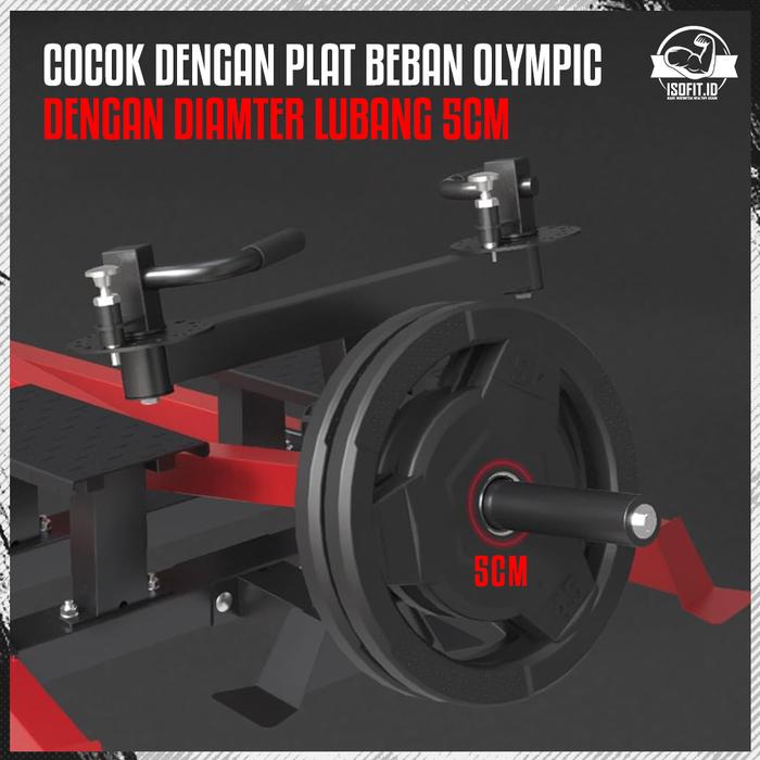 T-Bar Rowing Machine / Deadlift Machine - Penguat Punggung Bermuatan Pelat dengan Pegangan yang Dapat Diputar & Beberapa Posisi