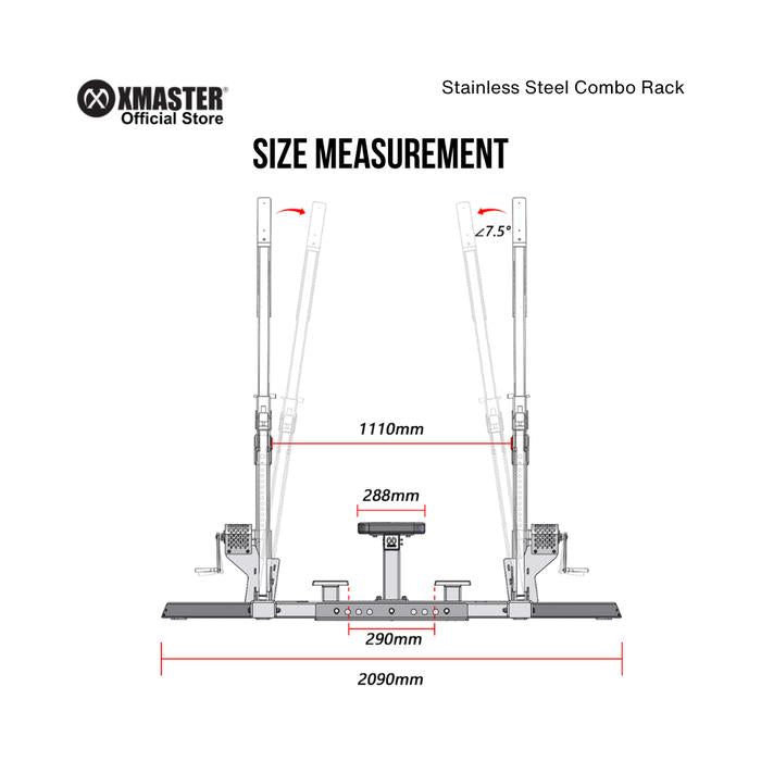 XMASTER Stainless Steel Squat Combo Rack IPF Powerlifting