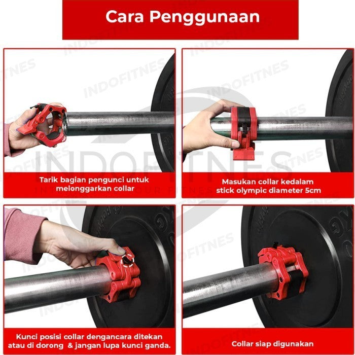 BODYMASTER Barbell Dumbell 5cm Collar Clamp Pengunci Penjepit Bar - Hitam