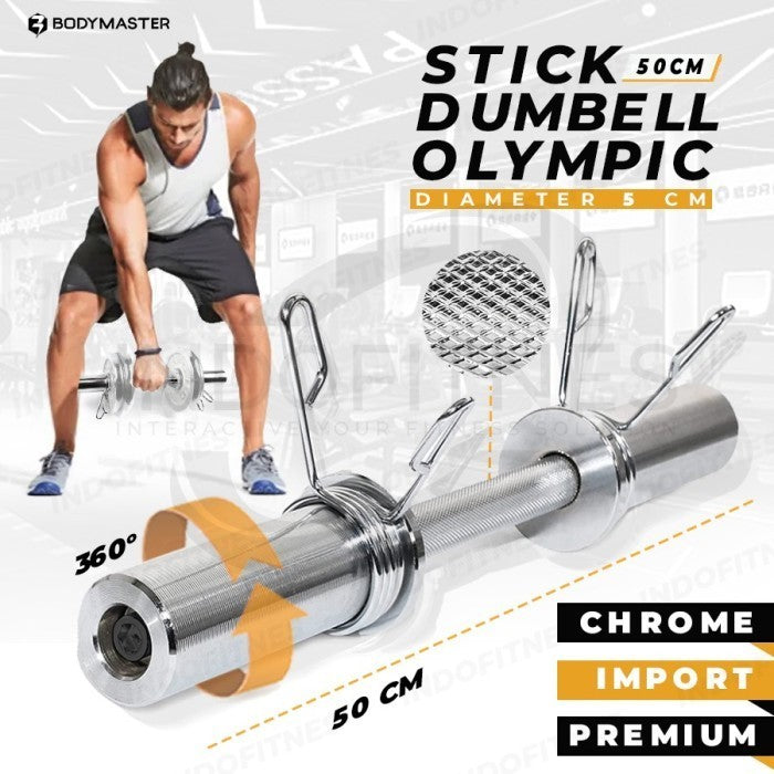 BODYMASTER Stick Gym 5 CM Barbell Olympic Curl Bar Fitnes Dumbell  - BAR 50/5CM, KARGO/BLM ONGKR