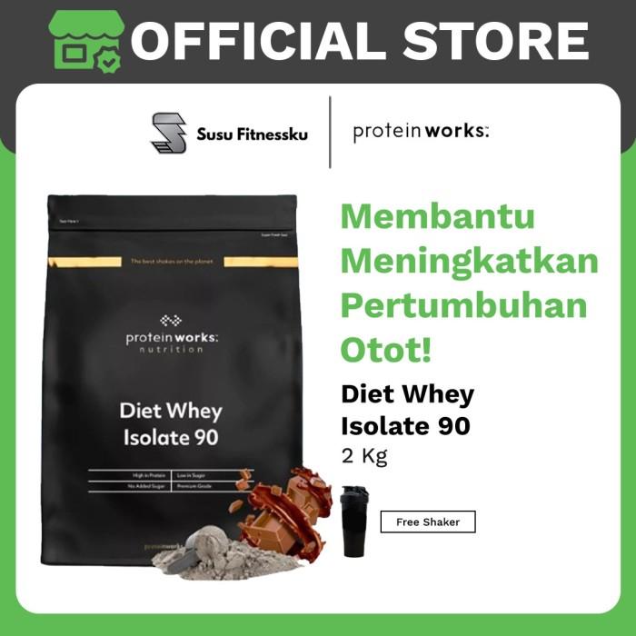 Diet Whey Protein Isolate 90 2kg TPW The Protein Works - Chocolate, Shaker