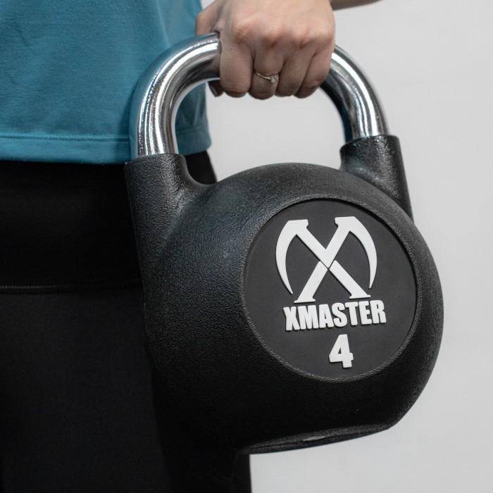 XMASTER Kettlebell Urethane CPU 4-32kg - Pegangan Nyaman Anti-Slip Ergonomis untuk CrossFit & Powerlifting di Rumah Gym - 4kg