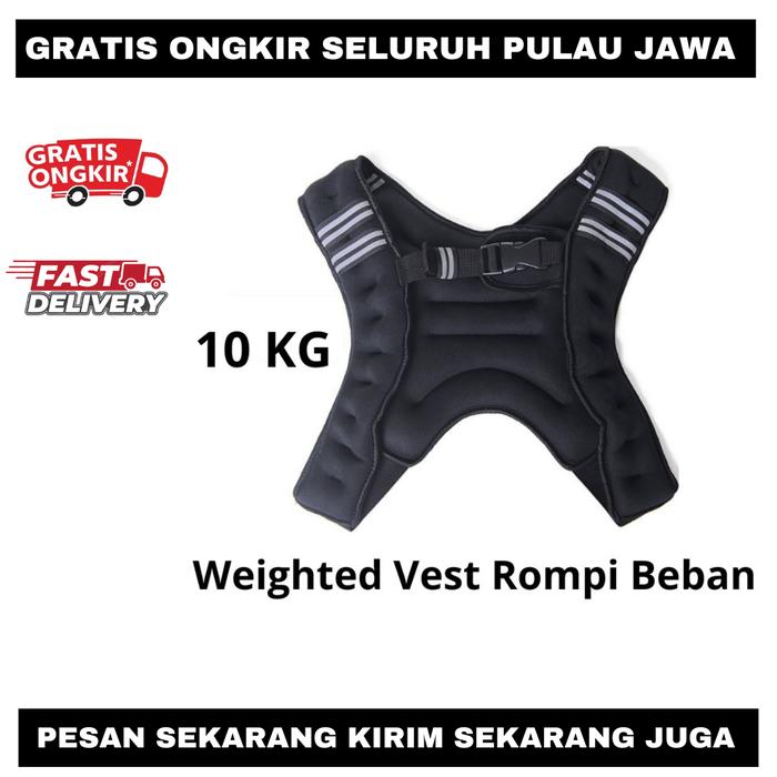 F359 Weighted Vest 10 kg Rompi Beban / Jaket beban Pasir Besi Gym