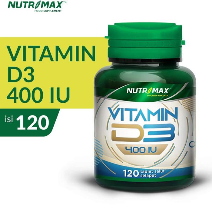 Nutrimax Vitamin Vit D3 400 IU Kesehatan Tulang Gigi Imunitas Osteoporosis Imun Tubuh - 120 TABLET
