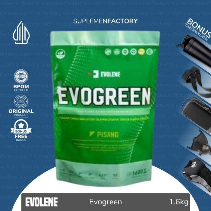 Evolene Evogreen Plant Based Protein Evo Green - Banana, 12 Servings