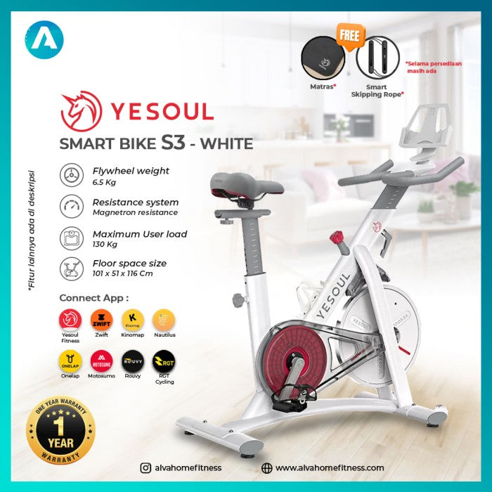 Sepeda Statis Xiaomi YESOUL S3 Magnetic Spin Bike Indoor - Hitam