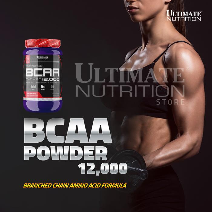 Ultimate Nutrition Flavored BCAA 12,000 suplemen fitness / suplemen gym / suplemen protein penambah massa otot - Fruit Punch, 475 gr