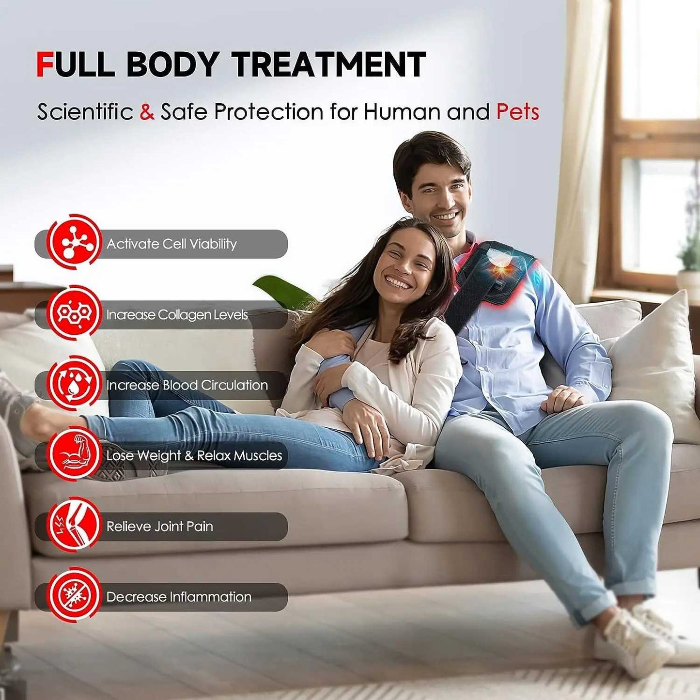 CIM Sabuk Terapi Infrared Red Light Therapy Belt Hot Compress 60 Beads - C-60