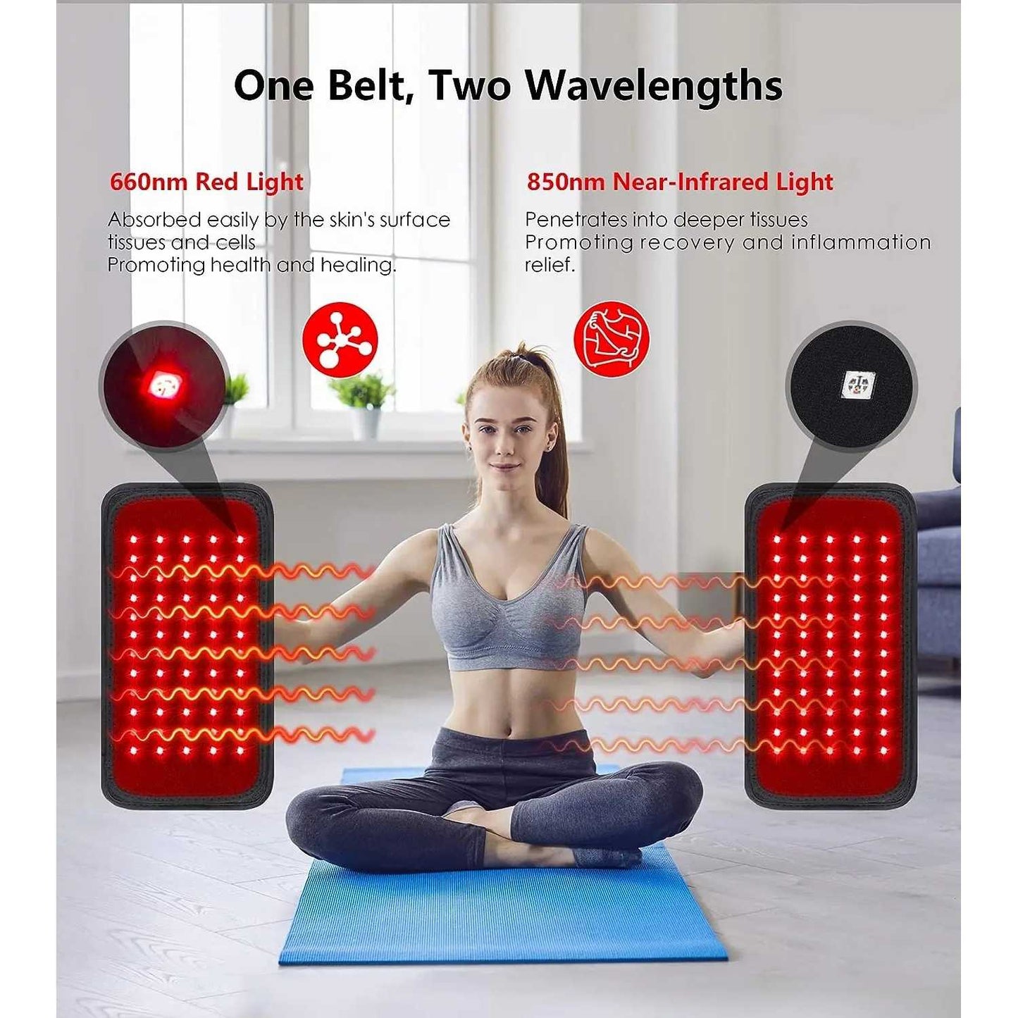 CIM Sabuk Terapi Infrared Red Light Therapy Belt Hot Compress 60 Beads - C-60