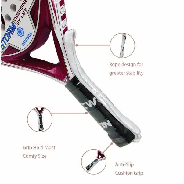 CWIN Raket Padel Teardrop Carbon Fiber 3.6cm Thickness 350g - 6357