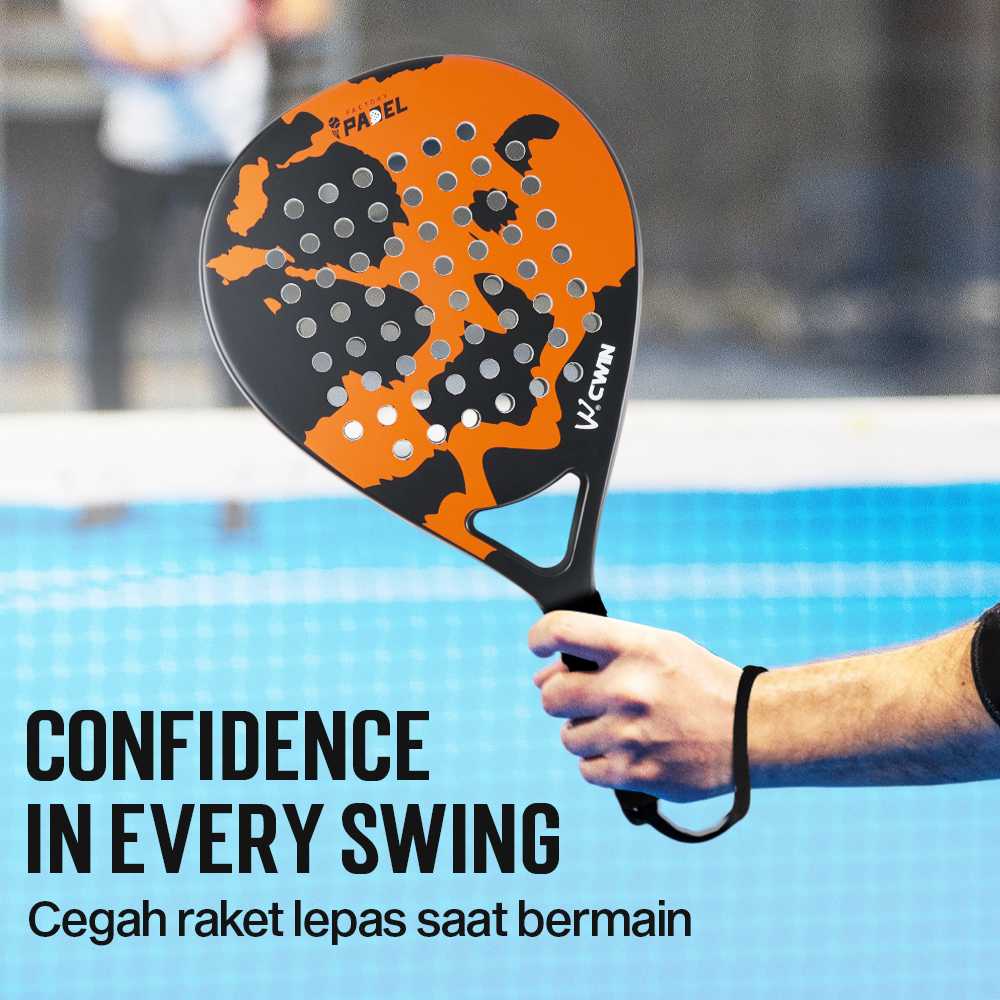 CWIN Raket Padel Teardrop Carbon Glass Fiber 3.8cm Thickness 360g - 4003