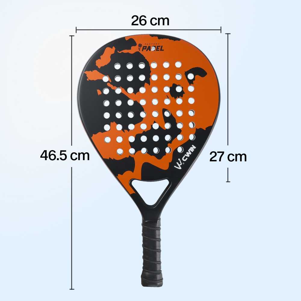 CWIN Raket Padel Teardrop Carbon Glass Fiber 3.8cm Thickness 360g - 4003