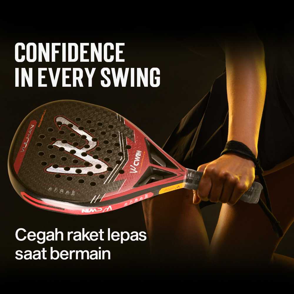 CWIN VULKAN Raket Padel Teardrop 12K Carbon Fiber 3.8cm Thickness 365g - 5025