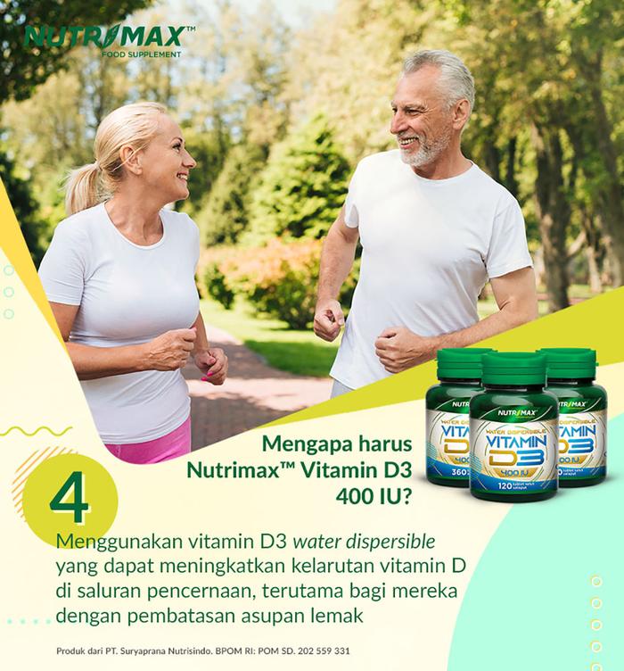 Nutrimax Vitamin Vit D3 400 IU Kesehatan Tulang Gigi Imunitas Osteoporosis Imun Tubuh - 120 TABLET