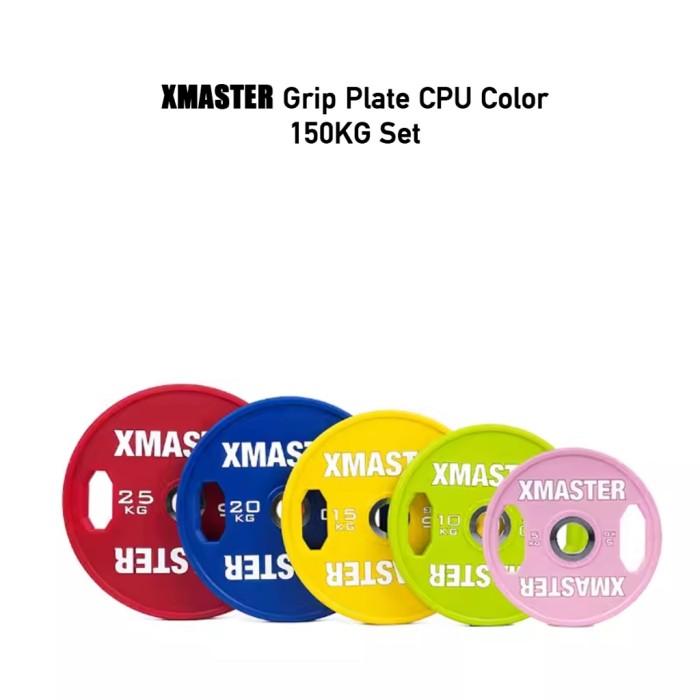 XMASTER Set Bumper Plate CPU 140-150KG Standar IWF IPF CrossFit Powerlifting ROGUE ELEIKO Bahan Bumper & Steel untuk Gym dan Studio Fitness 140KG Set - Steel Ch 150KG