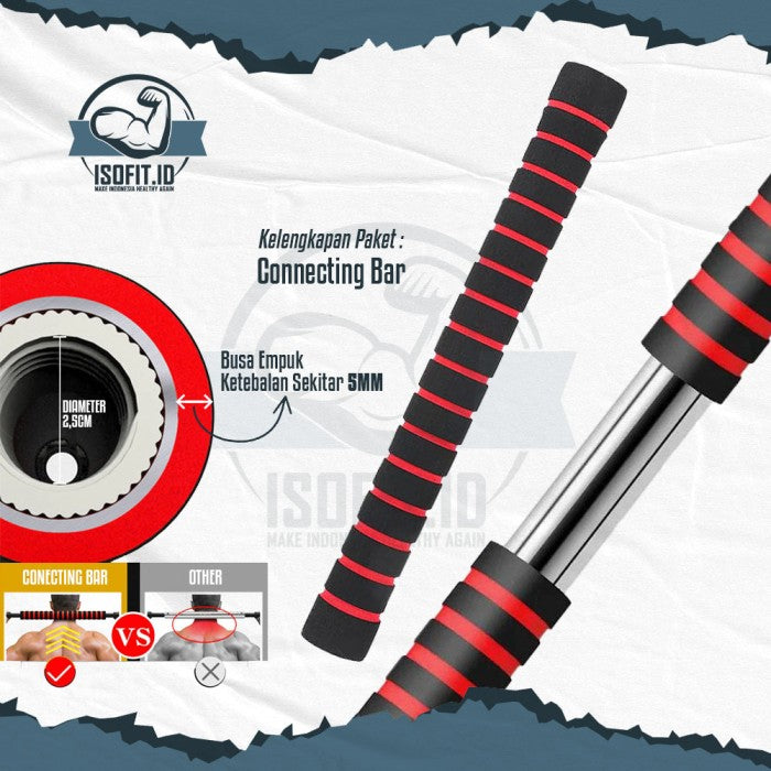 Part Dumbell Set / Dumbell Bar / Gagang Dumbell / Mur Pengunci - Push Up+Kettle