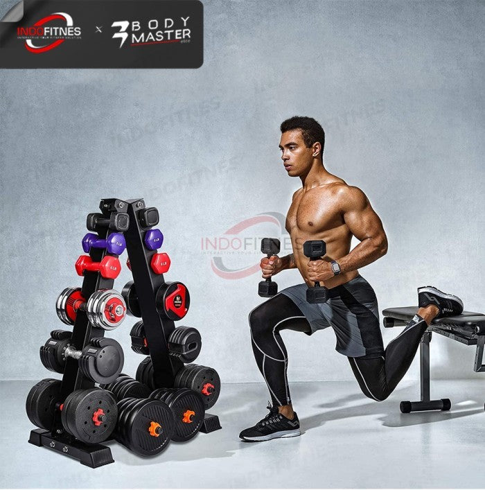 BODYMASTER Dumbell Rack 6-10 Set Vertical Standing - Rak Stand - 10 PAIRS
