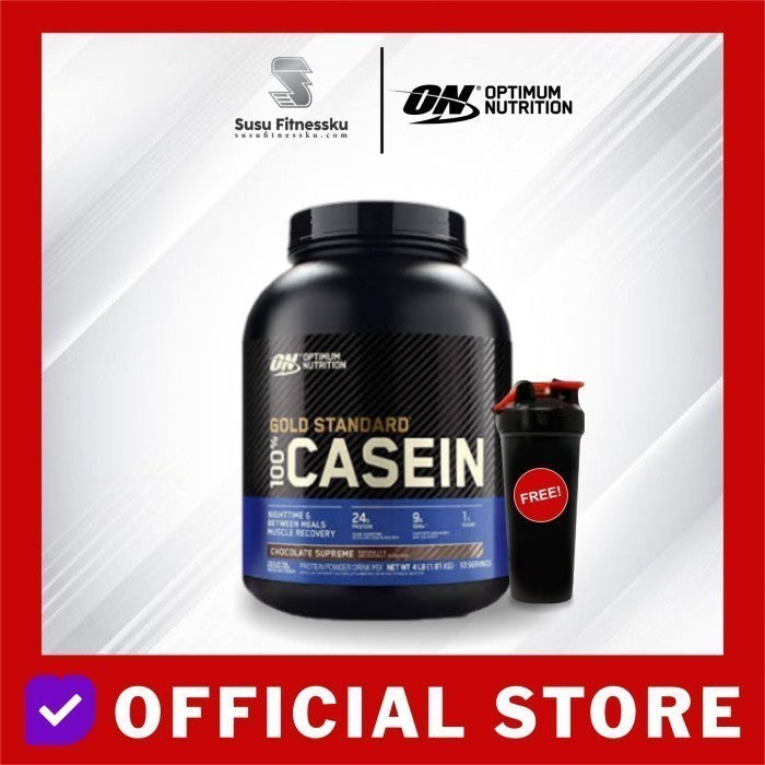 ON Casein 4 Lb (Protein Time Release) - Coklat, Bonus Shaker