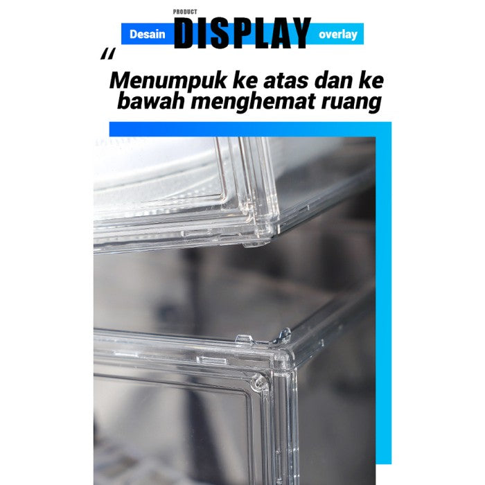 OneTwoFit Transparent Acrylic Storage Box Book Organizer Container Box