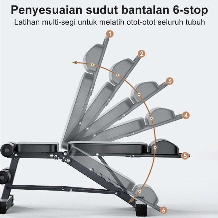 OneTwoFit Sit Up Bench Adjustable Folding Fitness Bench Dumbbell Weight Bench Home Fitness