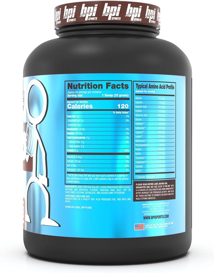 BPI Iso HD 5 lbs Whey Protein Isolate Hydrolized - VANILLA, Sachet Pwo