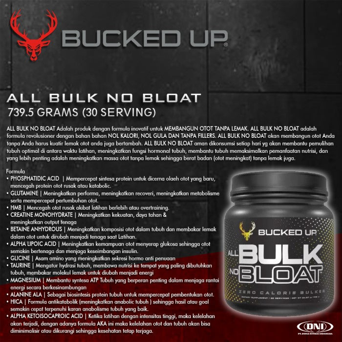 ALL BULK NO BLOAT ZERO CALORIE BULKER 739.5 GRAMS - PEACH LEMONADE