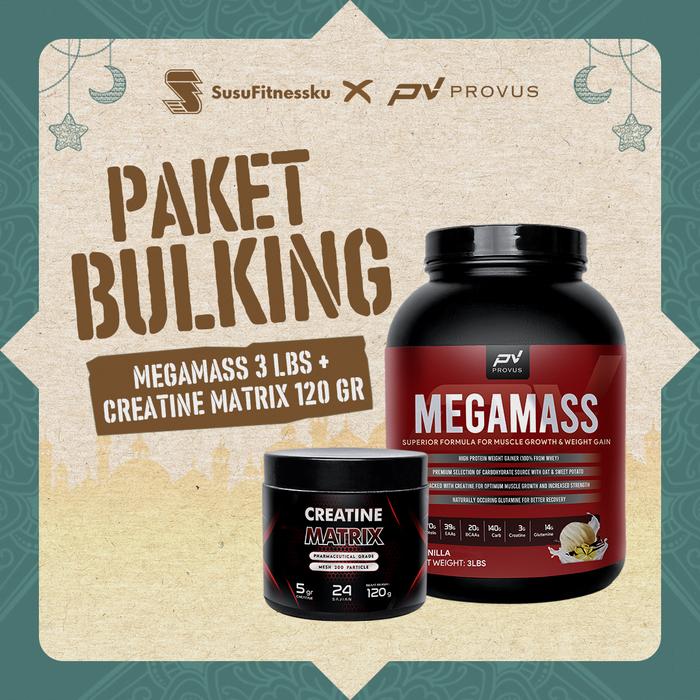 [BUNDLE] PROVUS Megamass 3LB Vanilla + Creatine Matrix 120GR