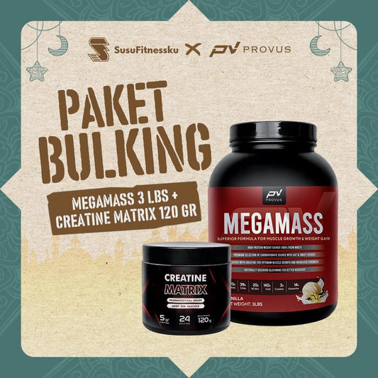 [BUNDLE] PROVUS Megamass 3LB Vanilla + Creatine Matrix 120GR