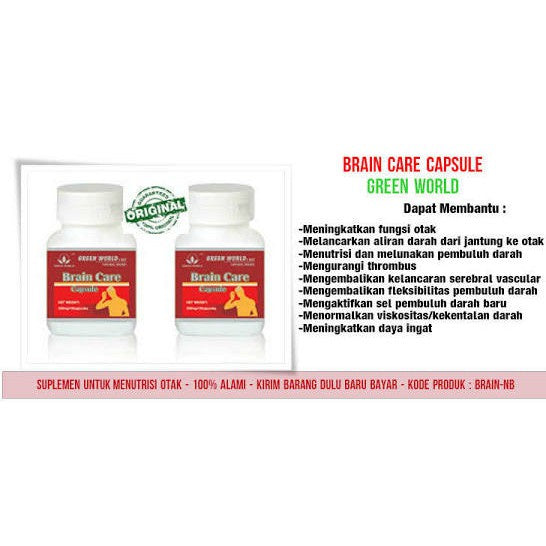 Green World Brain Care 30 Kapsul