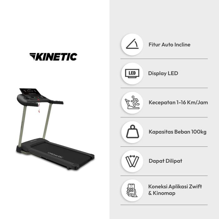 KINETIC MOTORIZED SMART TREADMILL 1.25 HP 12P