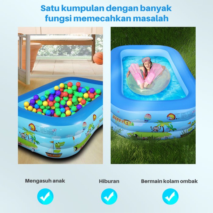 OneTwoFit Kolam Renang Anak 150CM Mengentalkan Outdoor Family