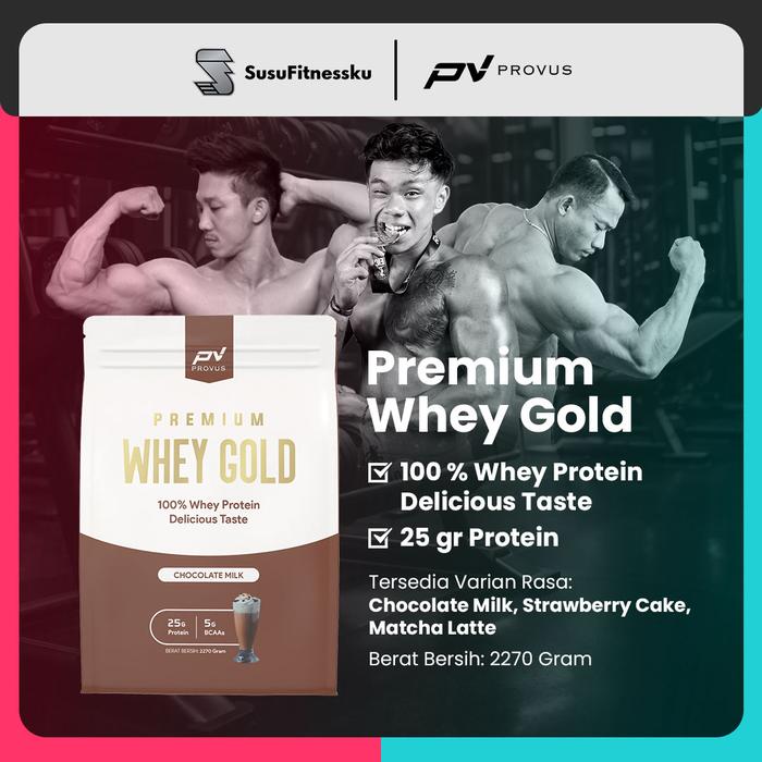 Provus Premium Whey Gold 5Lb - Whey Protein Concentrate - Chocolate Milk, Shaker