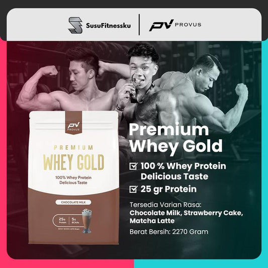 Provus Premium Whey Gold 5Lb - Whey Protein Concentrate - Chocolate Milk, Shaker