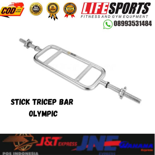 Stick Tricep Bar 90cm Chrome - Stik Dumbell Barbel  lubang : 2.5cm