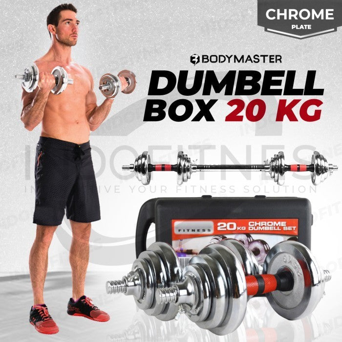 BODYMASTER Dumbell Set Box 20kg Barbel Koper 20 kg Dumbel - BLACK, BELUM ONGKIR