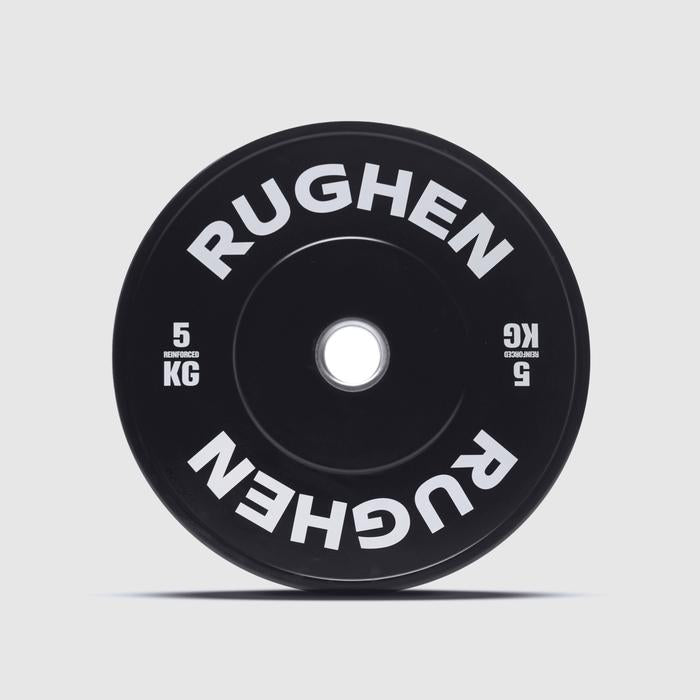 RUGHEN Black Reinforced Bumper Plates - 5 Kg