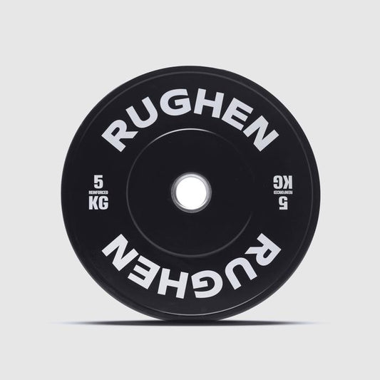 RUGHEN Black Reinforced Bumper Plates - 5 Kg