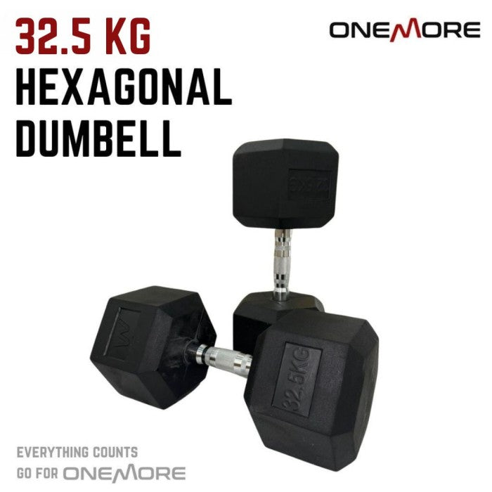 ONE MORE Dumbell Hexagonal 32.5kg Barbel