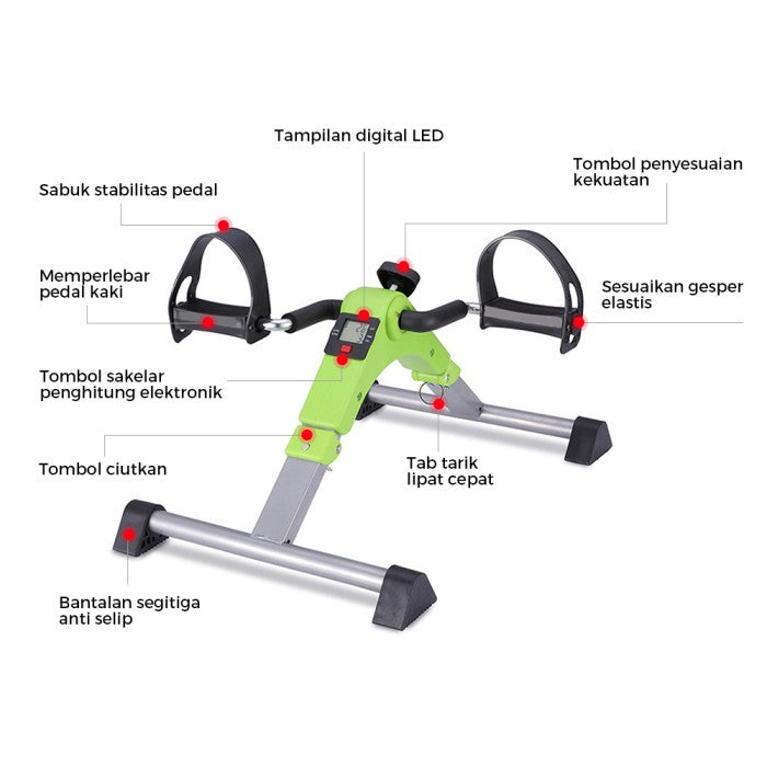 OneTwoFit Mini exercise bike Sepeda Statis Terapi Portable Dilipat