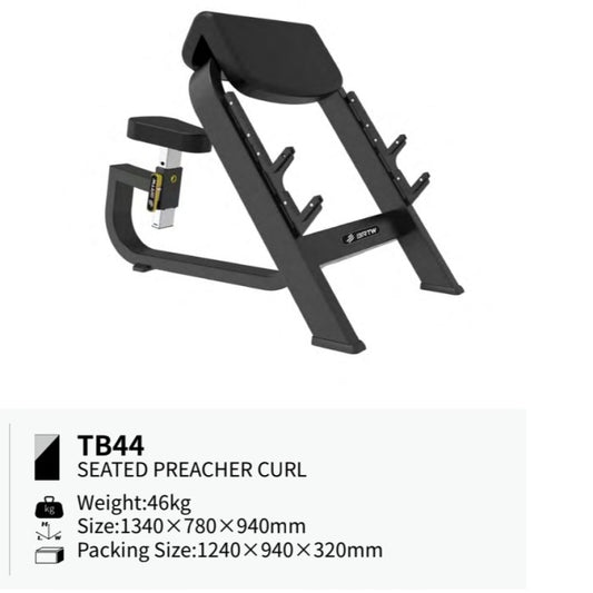BRTW TB44 Seated Preacher Curl Bench/Comercial Equipment Fitness